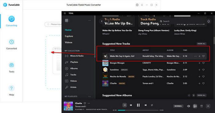 import tidal music to tunecable