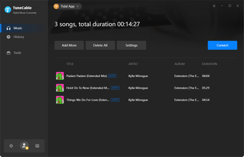 converting tidal hires music