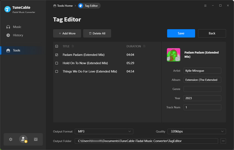 edit Tidal music ID3 tags on tunecable