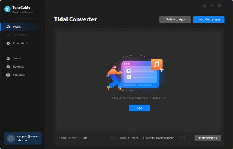 main-interface of tidal music converter