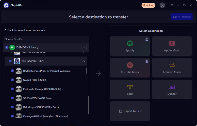 choose spotify playlist