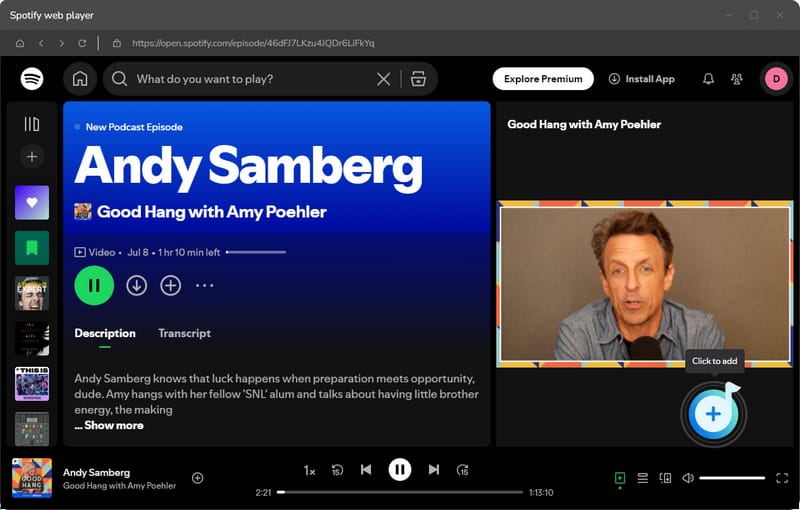 click to add video podcasts