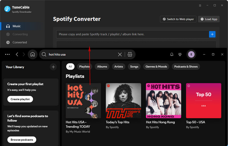 drag and drop spotify songs to spotify downloader